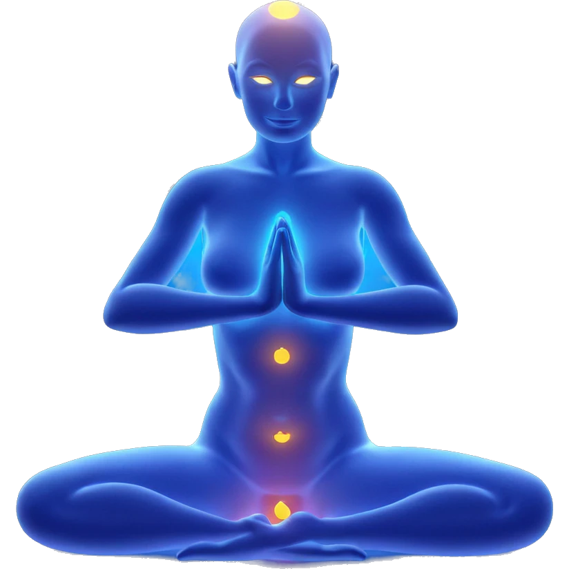 glowing nude girl in meditation emoji