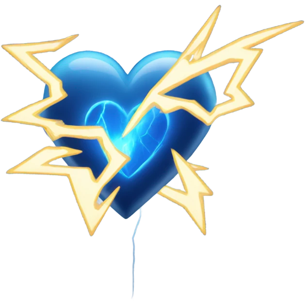 blue heart lightning emoji