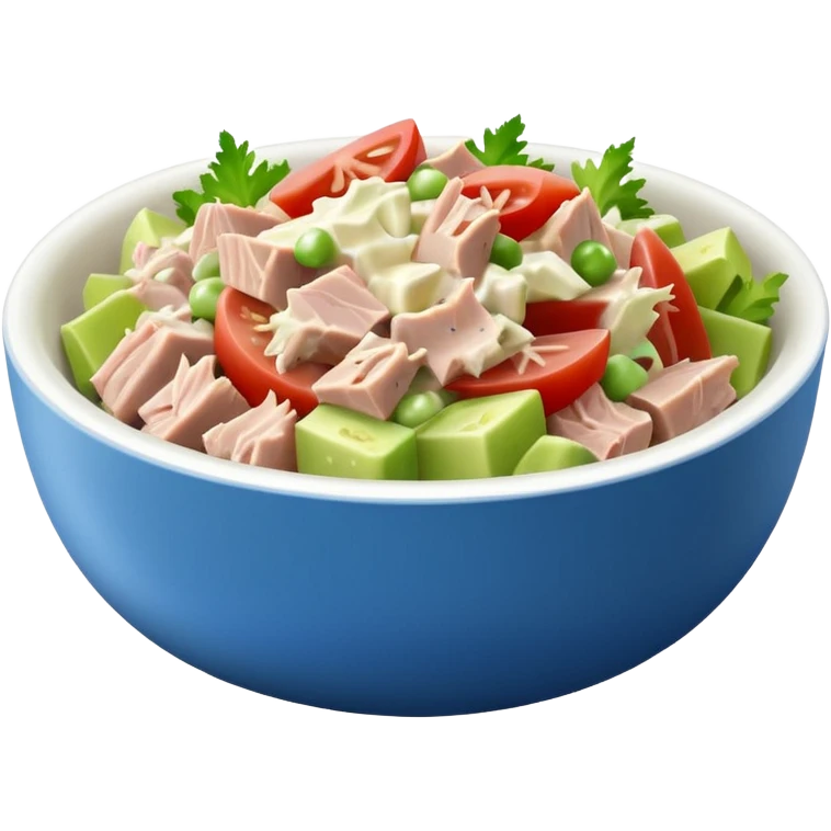 a bowl of tuna salad with visible celery and mayo, simple, clear emoji