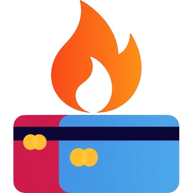 Gazprom Pay logo with credit card and gas flame symbol, payment app icon emoji