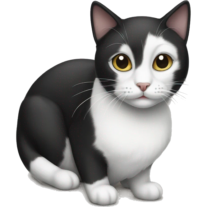 black and white cat emoji