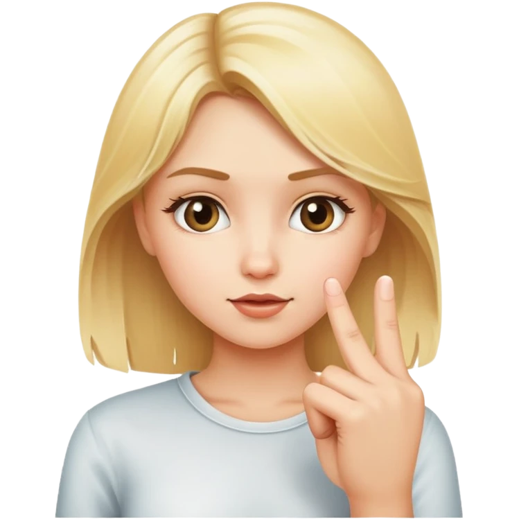 uma menina loira dando dedo  emoji
