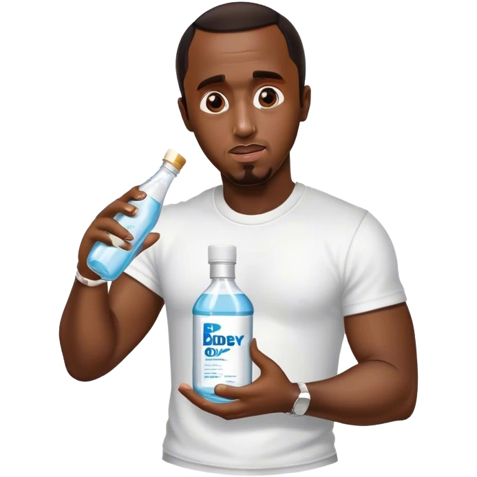 P. Diddy with a bottle of baby oil emoji