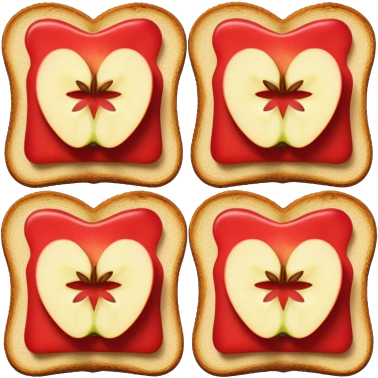toast with apple slices on top, simple and bold, no text emoji