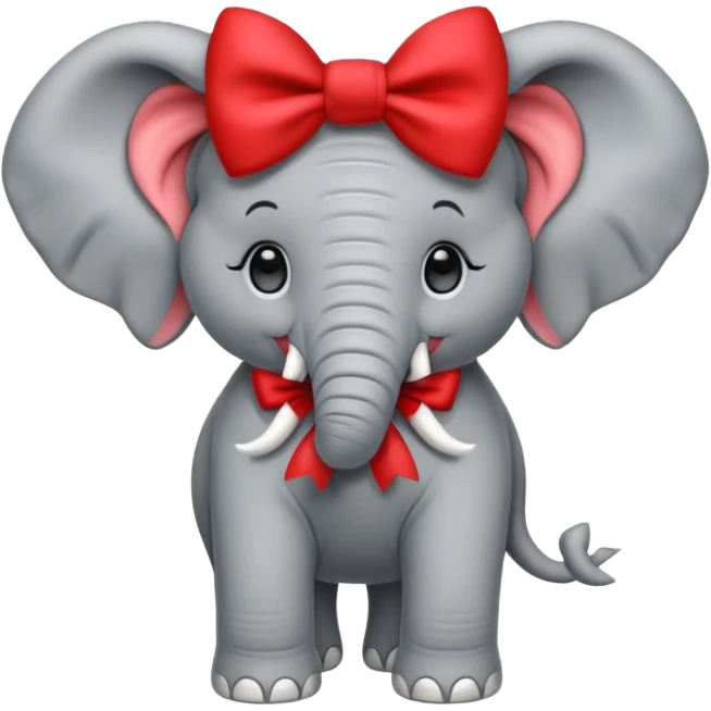 Elephant with bow emoji