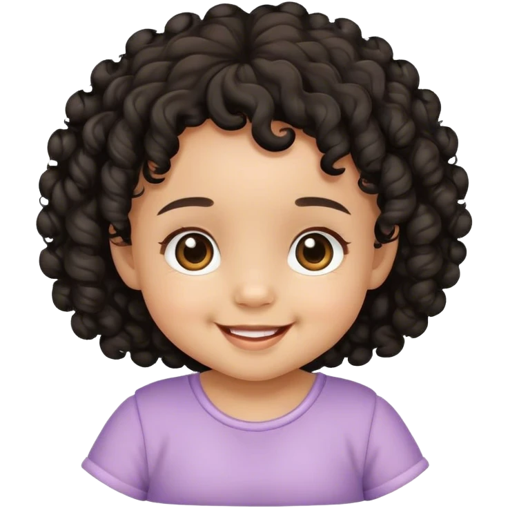 light brown baby girl with black curly hair emoji