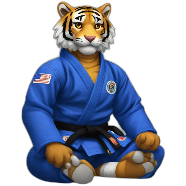 BJJ seated guard  Tiger  emoji
