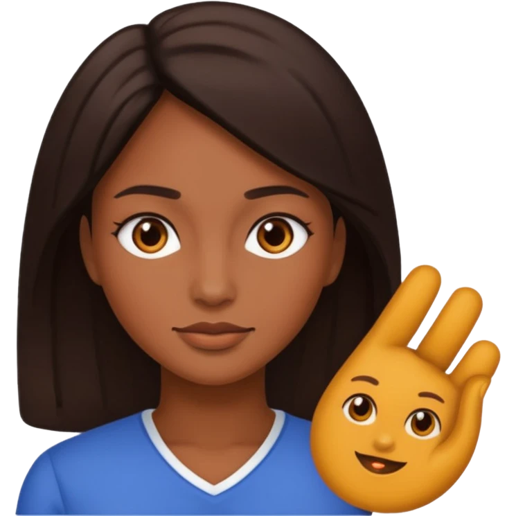 Una mujer con pelo emoji