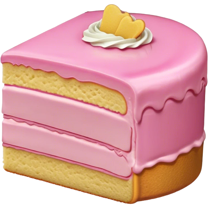 slice of sponge cake, with pink emoji