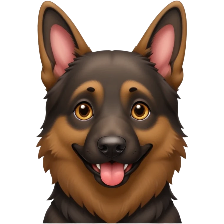 cartoon style dark German Shepherd dog with longer tongue hanging out  emoji