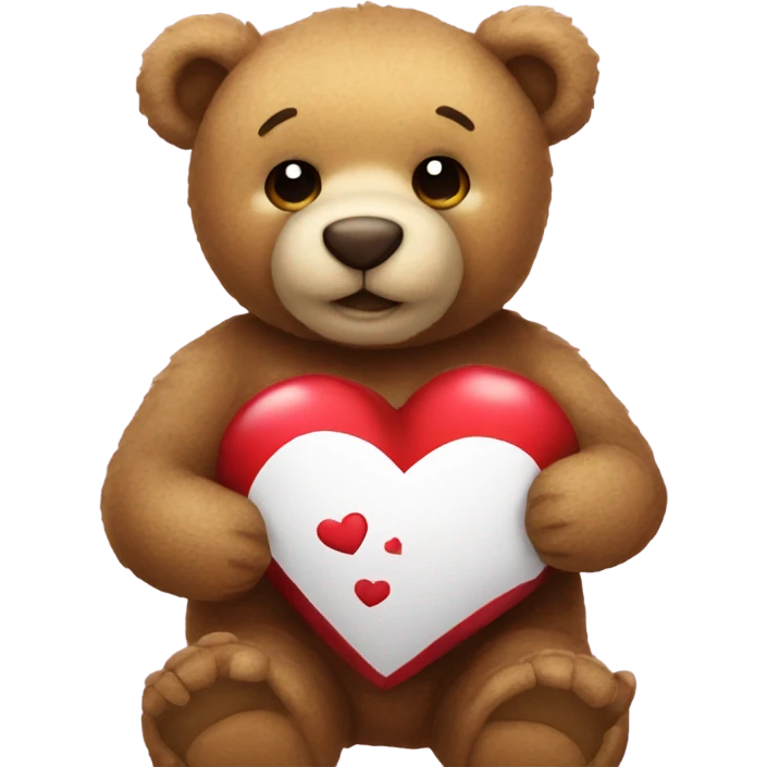 teddy bear holding heart  emoji