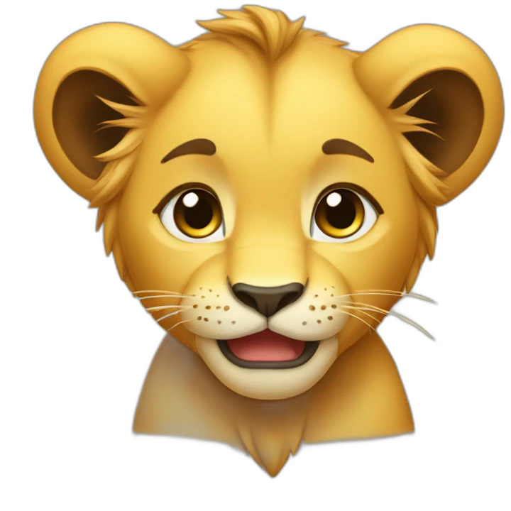 The lion cub is crying emoji