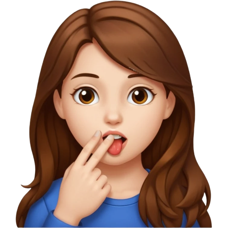 Una chica mordiendo su dedo  emoji