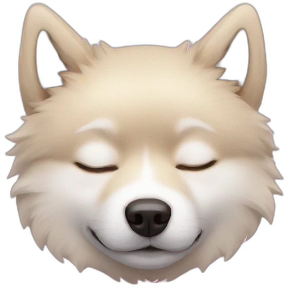 Sleeping pomsky emoji