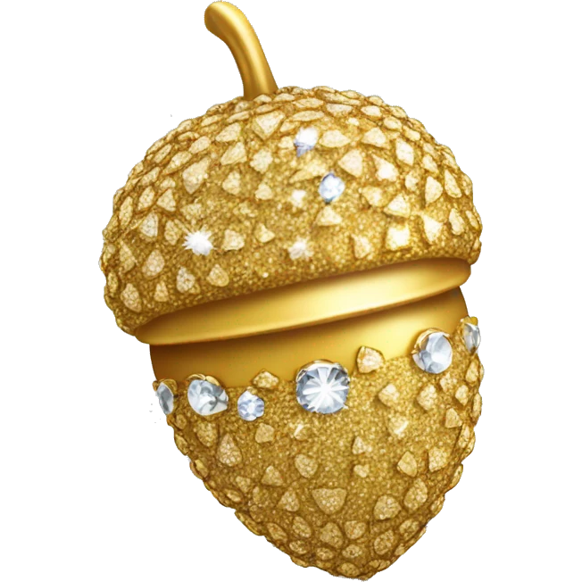 sparkling diamond Acorn, with stem made of gold emoji