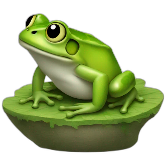 Grenouille avec un bonjo emoji