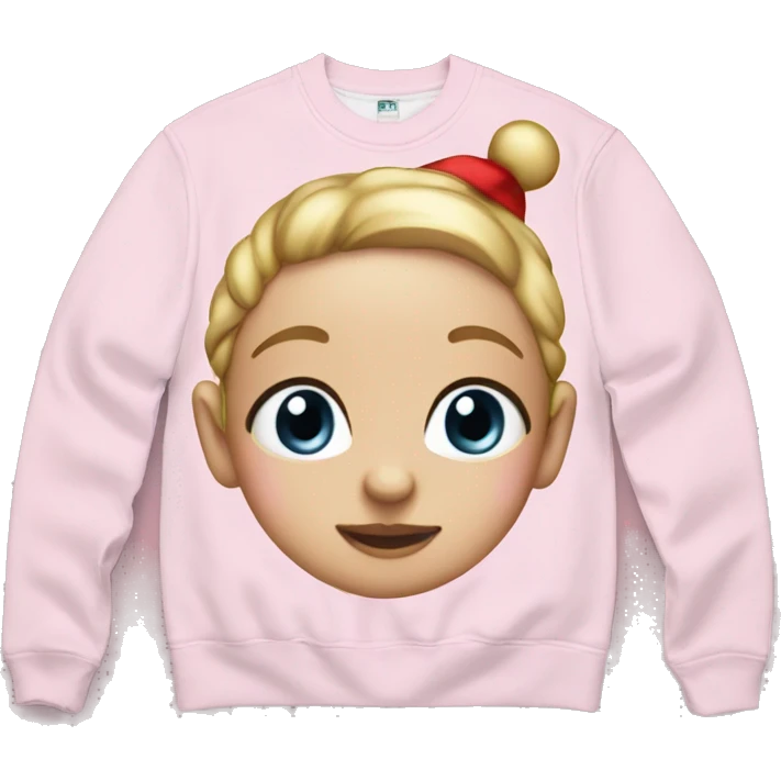 baby pink chrsitmas sweatshirt emoji