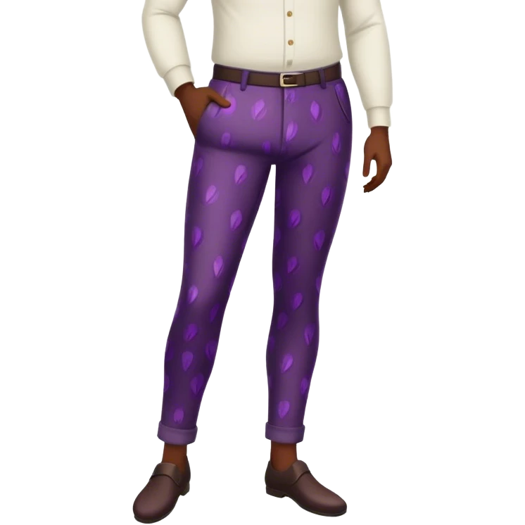 Thing with eggplant on  pants emoji