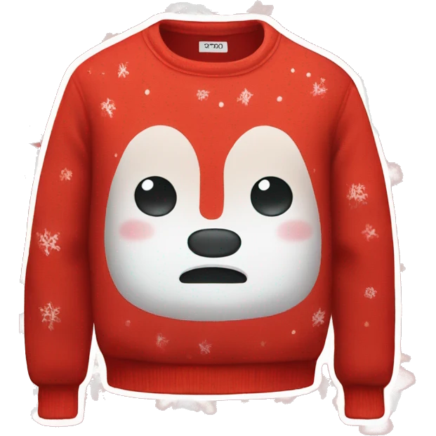 Kawaii Red Christmas sweater emoji