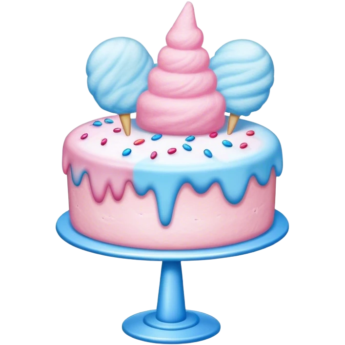birthday cake with cotton candy on top  emoji