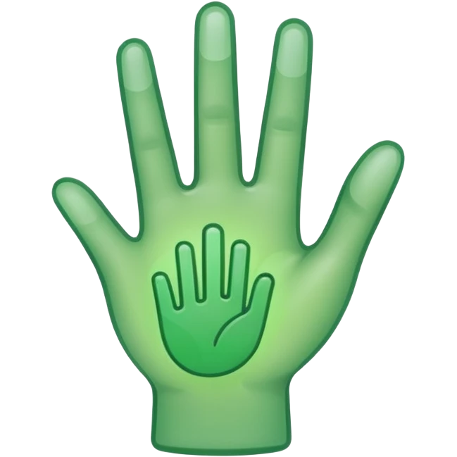 minimalistic green hand icon semi-transparent, key icon emoji