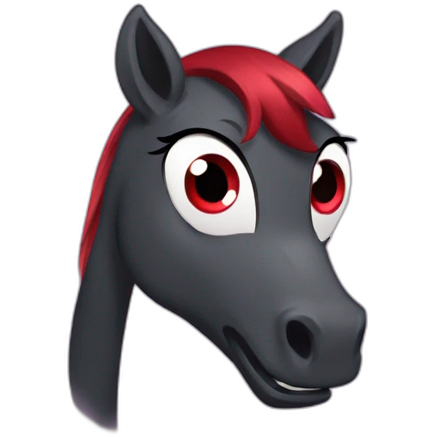 Angry Dark poney red eyes emoji