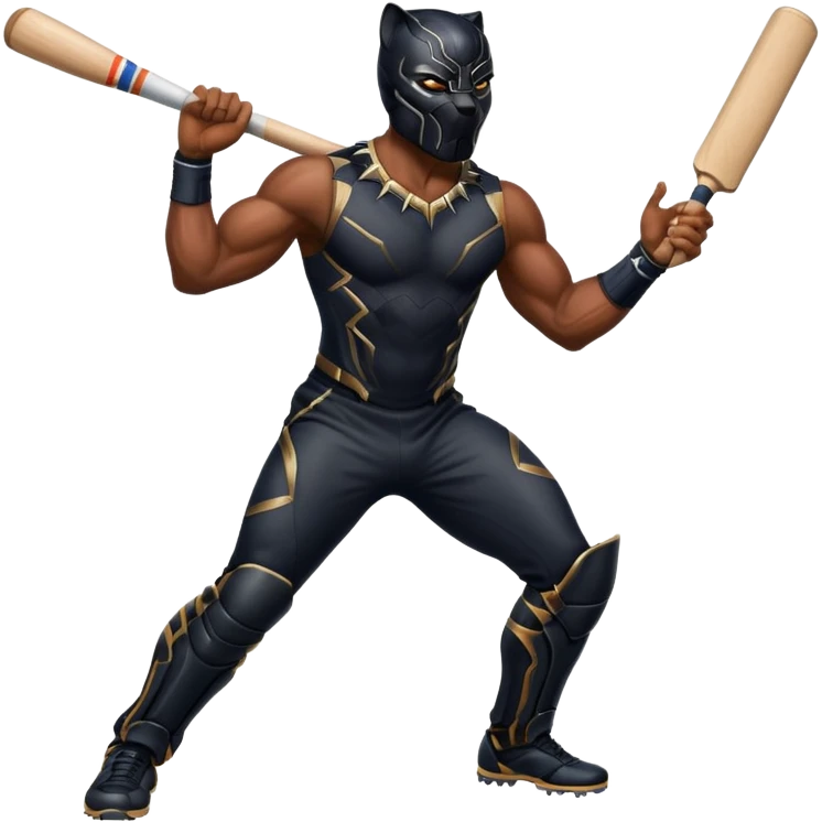 Black Panther in cricket emoji