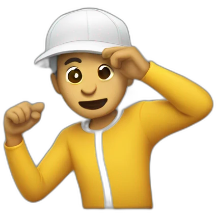 Un homme qui fait un dab emoji