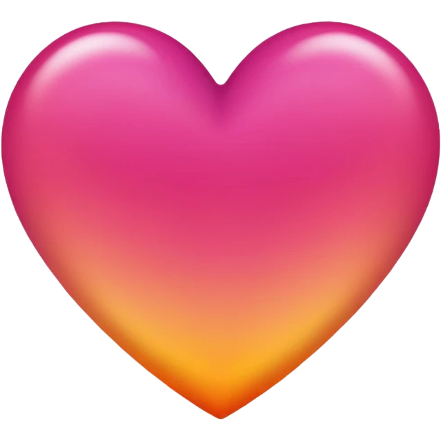 Dark pink to orange to yellow to orange to dark pink double gradient heart emoji
