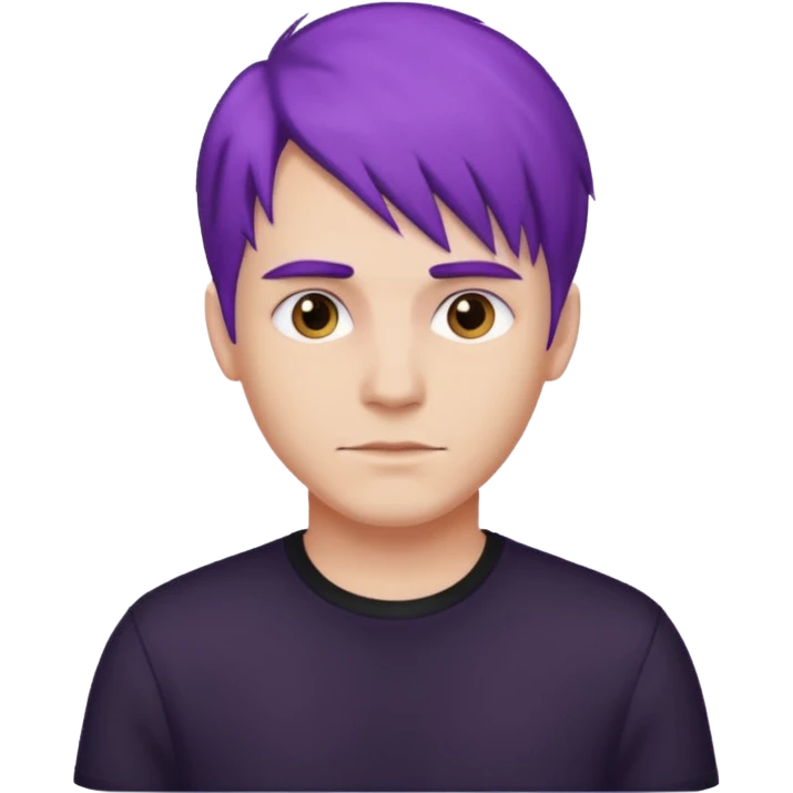 man with purple hair and black shirt emoji
