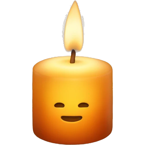 A amber colour round shape candle emoji