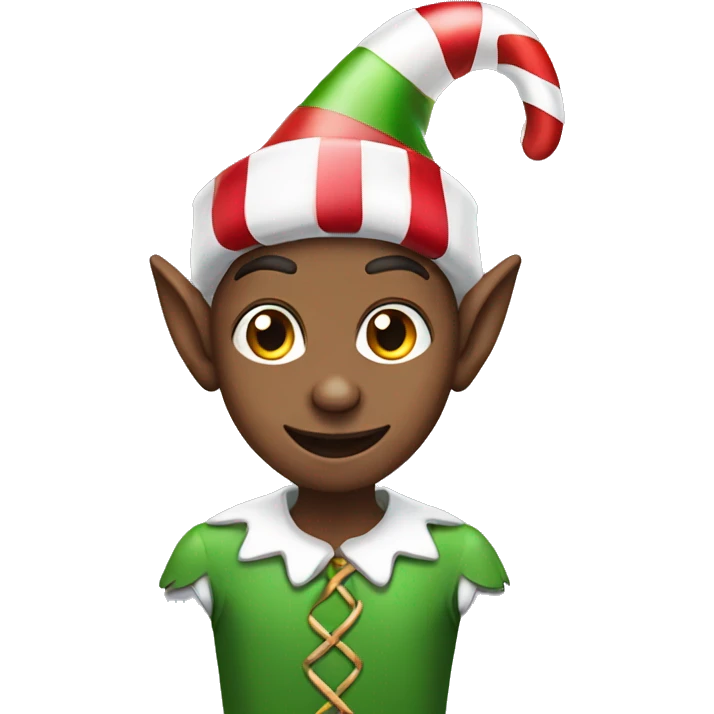 elf with candy cane emoji