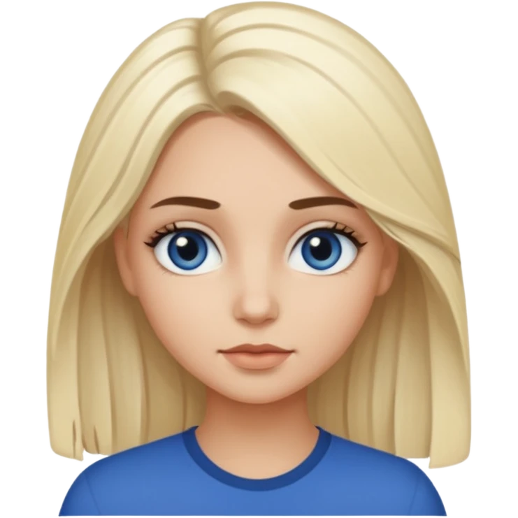 white blonde girl with grown out dark roots and dark blue eyes that's not really tan but not pale emoji