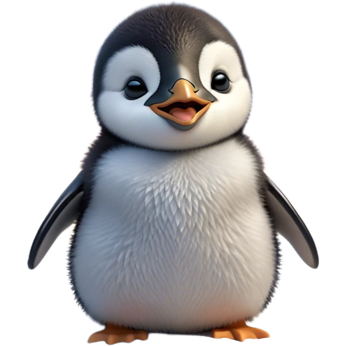 Cinematic Cute Yawning Baby Penguin Portrait Emoji, Head tilted slightly with a dramatic, wide-open yawn, showcasing soft, cuddly feathers and sleepy, half-closed eyes brimming with drowsy contentment, Simplified yet irresistibly adorable features, highly detailed, glowing with a soft, cozy polar glow, high shine, relaxed yet expressive, stylized with a dash of whimsical charm, soft glowing outline, capturing the essence of a drowsy yet affectionate arctic cherub that appears ready to stretch out for a nap! emoji