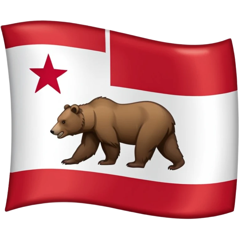 California state flag with bear, red star, and red stripe emoji