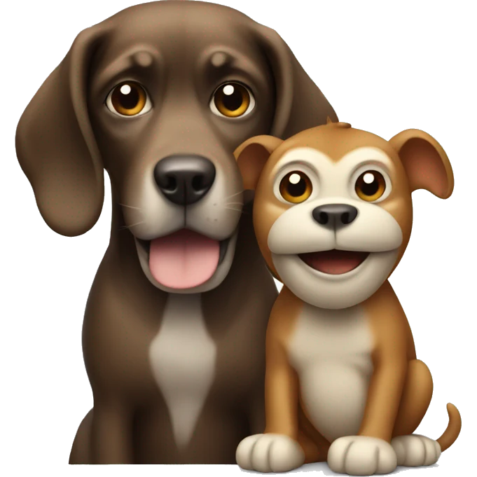 Dog with monkey emoji