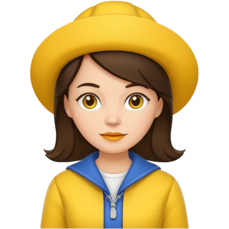 brunette woman with yellow dutch clothing emoji