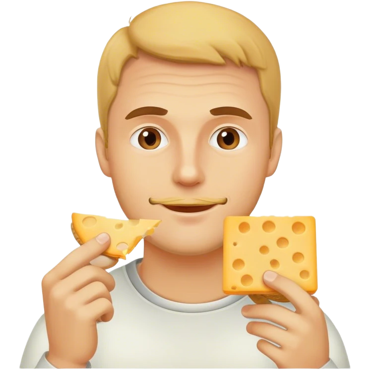 Man eating cheese and crackers emoji