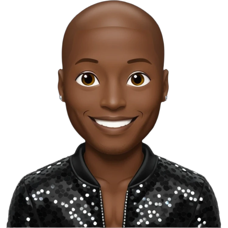 Tyrese Gibson with black sequin outfit emoji