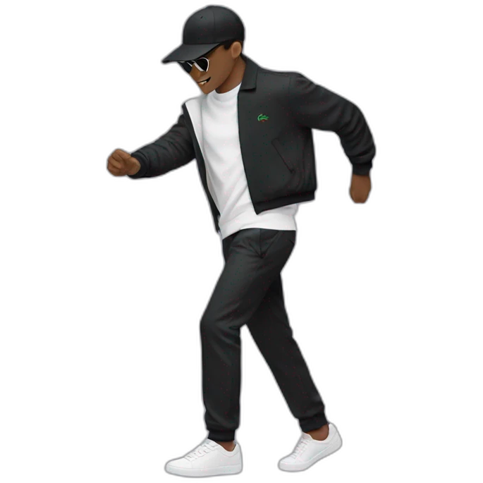 Guy using black lacoste in baile funk emoji