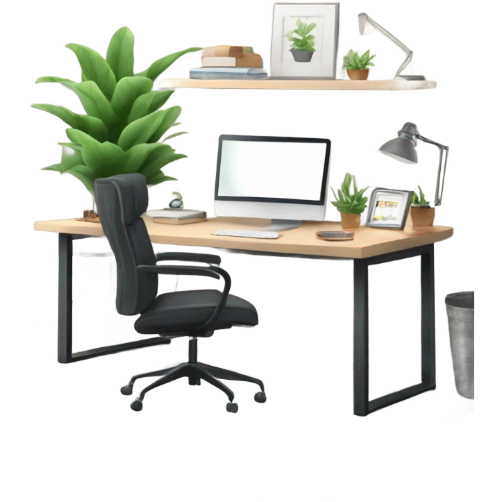 modern-minimalistic-decorated-home-office-front view emoji