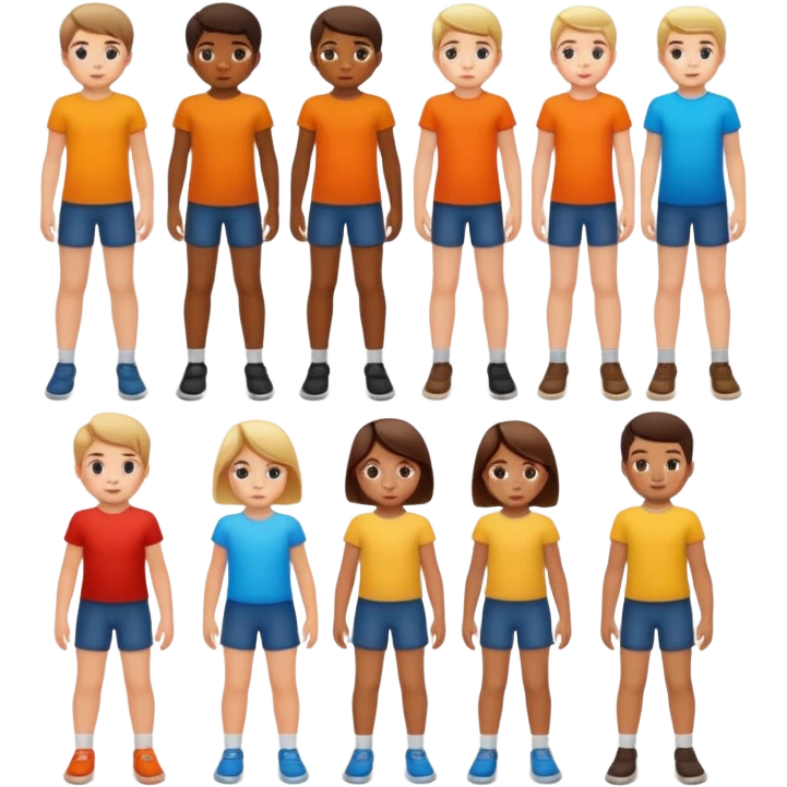 Enfants nu debout les jambes écartées emoji