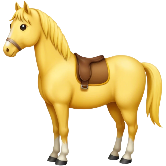 A yellow adult horse standing emoji