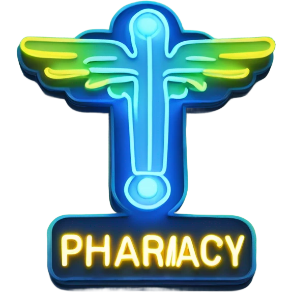 Neon pharmacy shop sign
 emoji