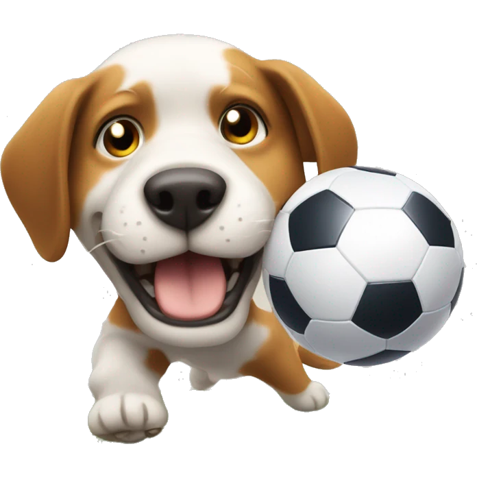 the dog and the cat playing football emoji