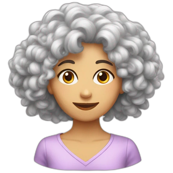 Cheveux bouclés femme emoji