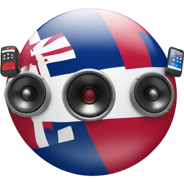 Dominican flag with speakers and platinos emoji