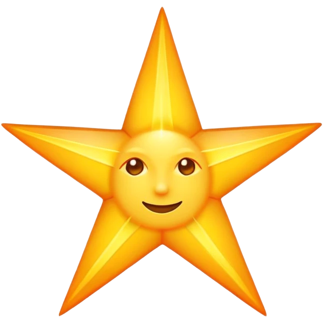 sun as a five-pointed star shape, yellow and orange emoji