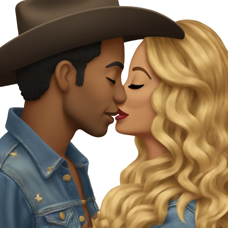 Beyonce kissing cowboy carter emoji