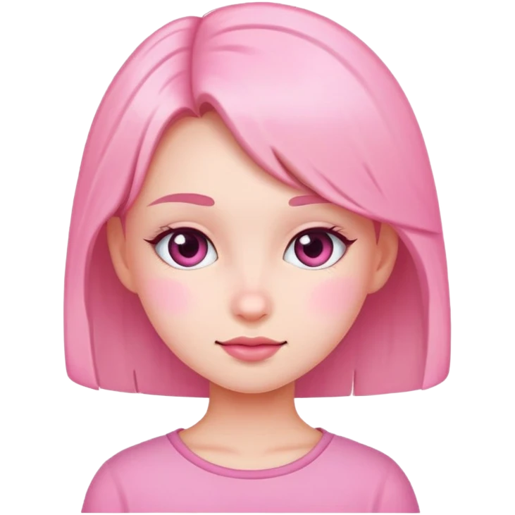 A cute girl wearing pink emoji
